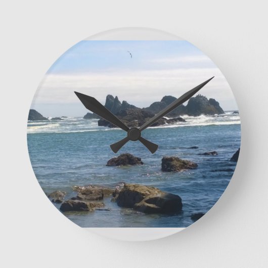 Coast at Seal Rock Oregon ラウンド壁時計 (正面)