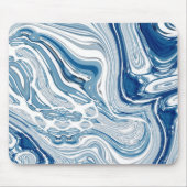 coast beach nautical waves watercolor blue swirls マウスパッド (正面)