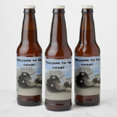 Coast Driftwood Pacificの海写真へようこそ ビールラベル (ボトル)