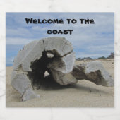 Coast Driftwood Pacificの海写真へようこそ ビールラベル (シングルラベル)