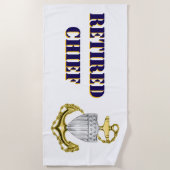 Coast Guard Chief Retired ビーチタオル (正面)