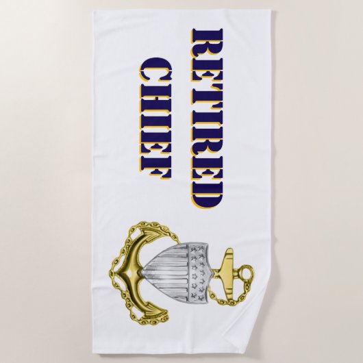 Coast Guard Chief Retired ビーチタオル (正面)