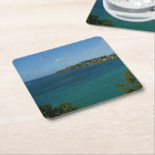Coast of St. Lucia カリブの Vacation Photo スクエアペーパーコースター (アングル)