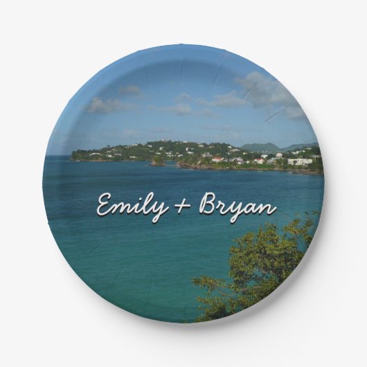 Coast of St. Lucia カリブの Vacation Photo ペーパープレート (正面)