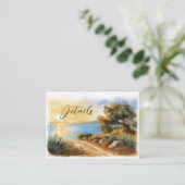 Coast Watercolor Sunset Mediterranean Details エンクロージャーカード (スタンド正面)