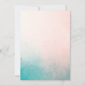 Coastal Abstract Coral Blue Ocean Elegant Wedding 招待状 (裏面)