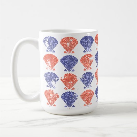 Coastal Americana Seashells コーヒーマグカップ (左)