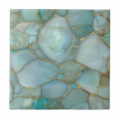Coastal Aqua Agate Gold Mosaic タイル (正面)