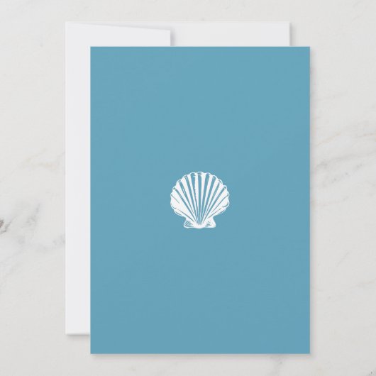 Coastal Arch Blue White Bridal Shower  招待状 (裏面)