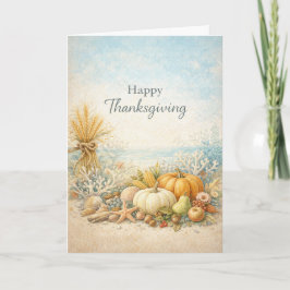 Coastal Autumn Happy Thanksgiving Harvest カード