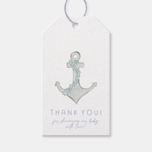 Coastal Baby Ahoy Its a Boy Baby Shower ギフトタグ (正面)