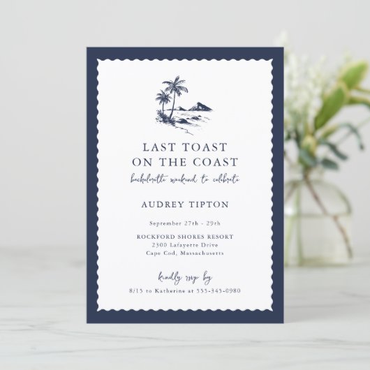 Coastal Bachelorette Party 招待状 (スタンド正面)