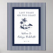 Coastal Bachelorette Party Welcome Sign ポスター (正面)