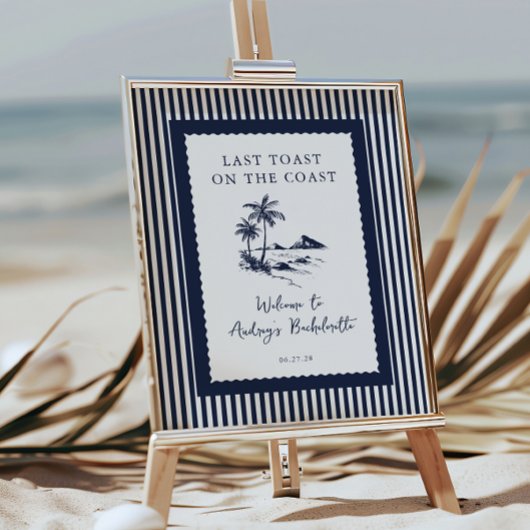 Coastal Bachelorette Party Welcome Sign ポスター