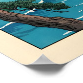 Coastal Bay Wall Art - Pine Trees, Bridge, Calm ポスター (角)