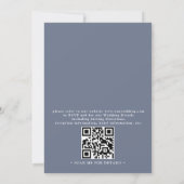 Coastal beach blue seashell qr code wedding 招待状 (裏面)