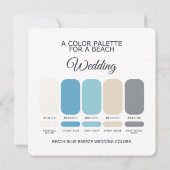 Coastal Beach Blue Wedding Color Palette Card 招待状 (裏面)