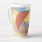 Coastal Beach Chair Custom Latte Mug カフェラテマグ (左アングル)