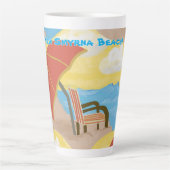 Coastal Beach Chair Custom Latte Mug カフェラテマグ (正面)