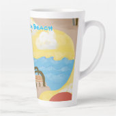 Coastal Beach Chair Custom Latte Mug カフェラテマグ (右)