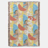 Coastal Beach Chair Custom Throw Blanket スローブランケット (正面縦)