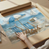 Coastal Beach Chairs Coastal Wall Art | ポスター