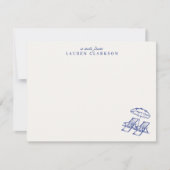 Coastal Beach Chairs Umbrella Note Card 招待状 (正面)