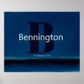 Coastal Beach Custom Last Name Decor Prints ポスター (正面)