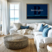 Coastal Beach Custom Last Name Decor Prints ポスター