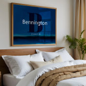 Coastal Beach Custom Last Name Decor Prints ポスター