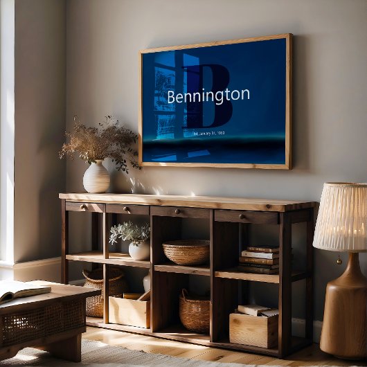 Coastal Beach Custom Last Name Decor Prints ポスター