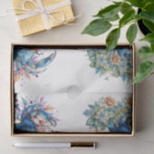 Coastal Beach Floral Blue Crab & Shells Decoupage  薄葉紙 (ギフト)