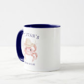 Coastal Beach House Pink Crab Family Name Coffee マグカップ (正面左)