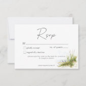 Coastal Beach Modern Watercolor Wedding QR 出欠カード (正面)