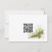 Coastal Beach Modern Watercolor Wedding QR 出欠カード (裏面)