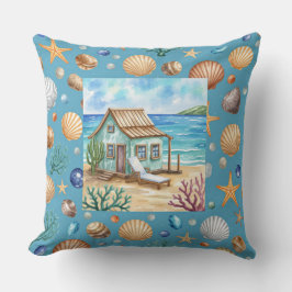Coastal Beach Mug & Pillow - Seashells Starfish Co クッション