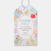 Coastal Beach Pastel Doodle Girls Birthday ギフトタグ (正面)