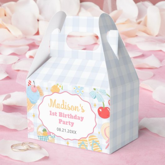 Coastal Beach Pastel Doodle Girls Birthday フェイバーボックス (ウェディング)