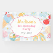 Coastal Beach Pastel Doodle Girls Birthday 横断幕 (横)