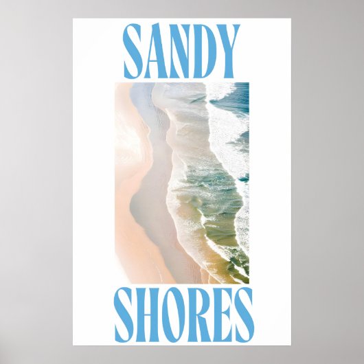 Coastal Beach Print Sandy Shores Aerial Photograph ポスター (正面)