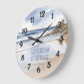 Coastal Beach Sand  ラージ壁時計 (傾斜)