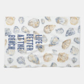 Coastal Beach Sea Shells キッチンタオル (横)