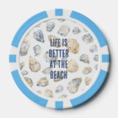Coastal Beach Sea Shells ポーカーチップ (正面)
