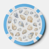 Coastal Beach Sea Shells ポーカーチップ (裏面)