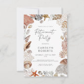 Coastal Beach Seashell Retirement Party 招待状 (正面)