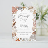 Coastal Beach Seashell Retirement Party 招待状 (スタンド正面)