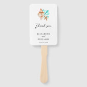Coastal Beach Seashell Thank you Wedding Photo ハンドファン (正面)