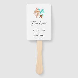 Coastal Beach Seashell Thank you Wedding Photo ハンドファン