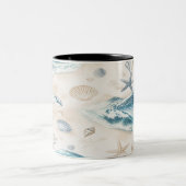 Coastal Beach Seashells Mug ツートーンマグカップ (中央)