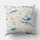 Coastal Beach Seashells Pillow クッション (裏面)